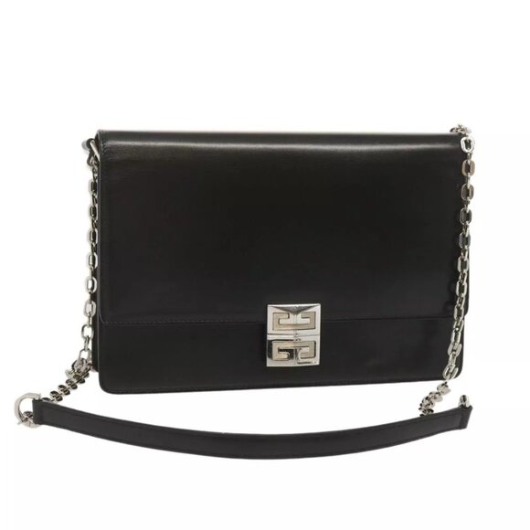 GIVENCHY Chain Shoulder Bag Leather Black - Picture 1 of 16